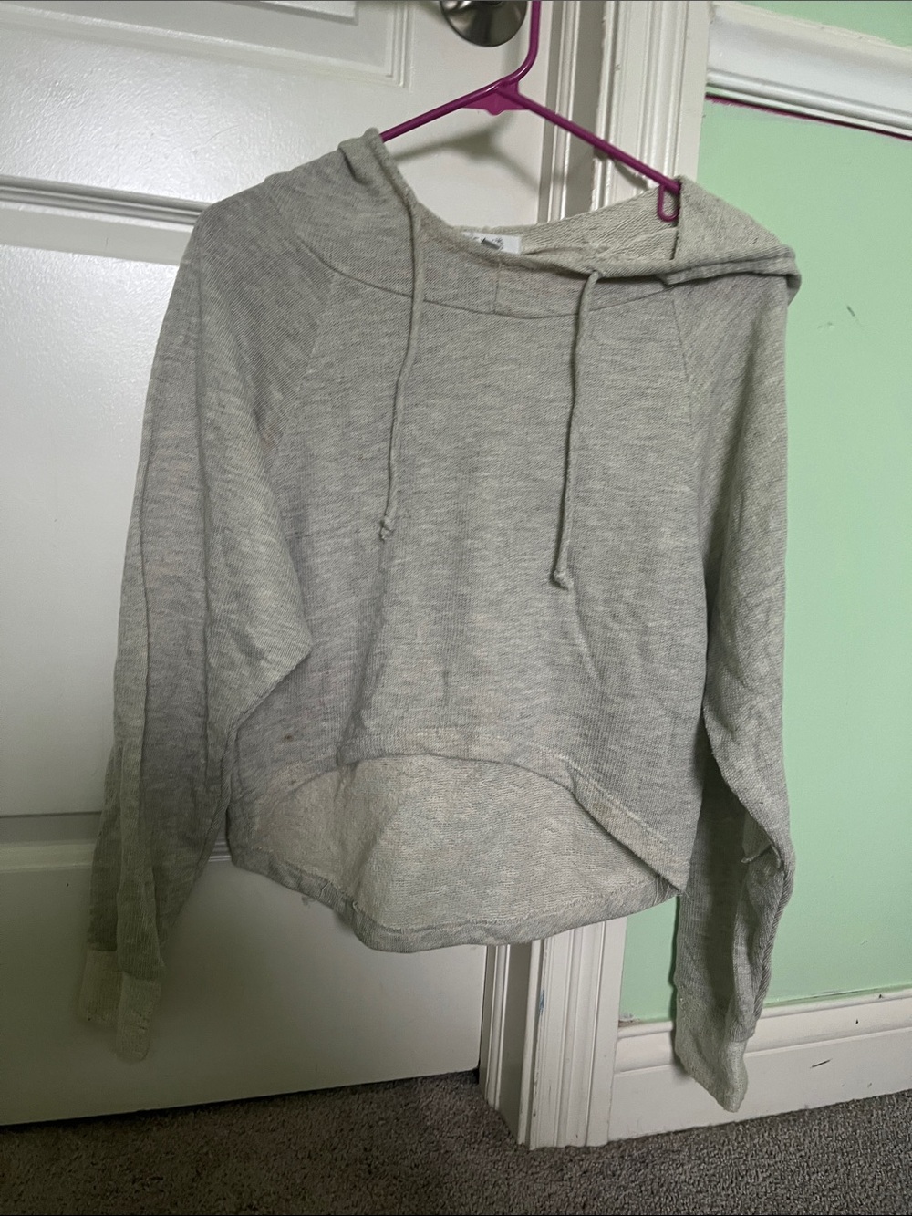 dELiA*s Light Gray Hooded Pullover Sweatshirt